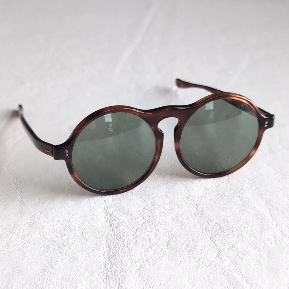 Bausch & Lomb Vintage Rare Sintra Large Round Sunglasses Tortes Shell Colorway